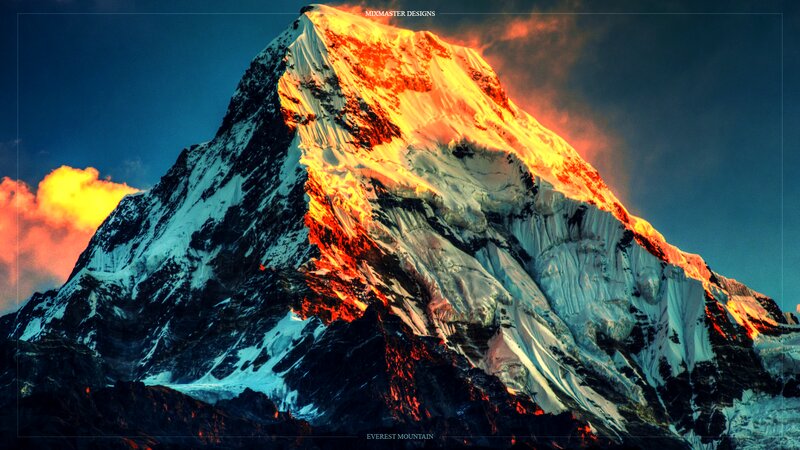 Everest Mountain Peak — Blue