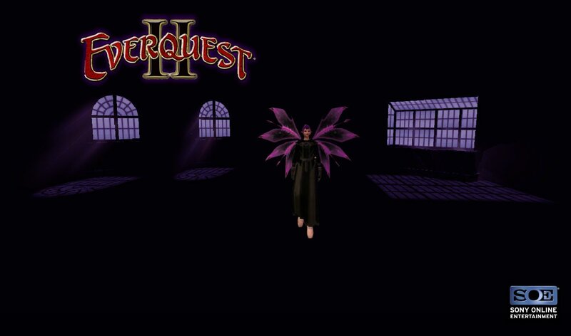 EverQuest II character in dark room