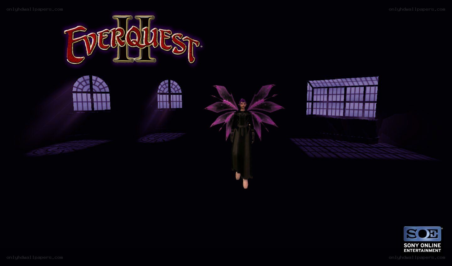 EverQuest II character in dark room