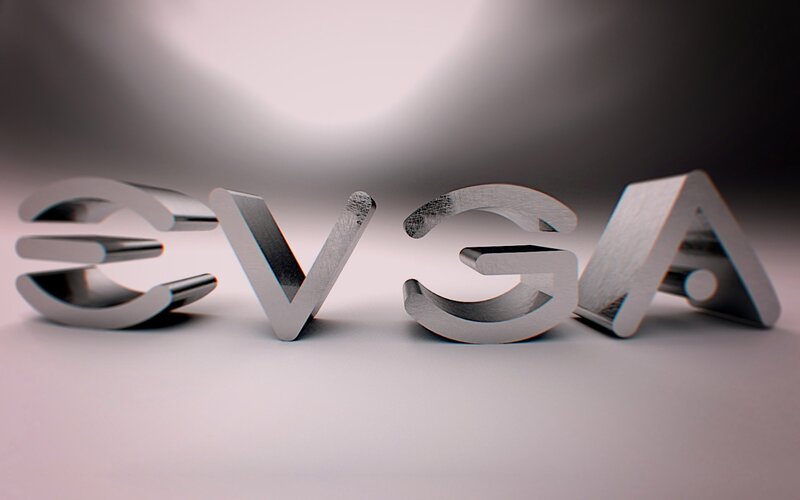 EVGA logo in metallic 3D