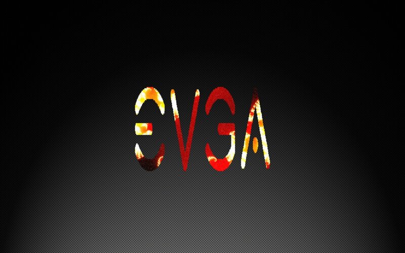 Evga logo on dark background