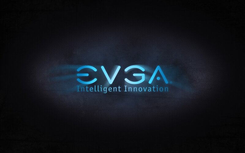 EVGA Logo on Dark Background — Blue