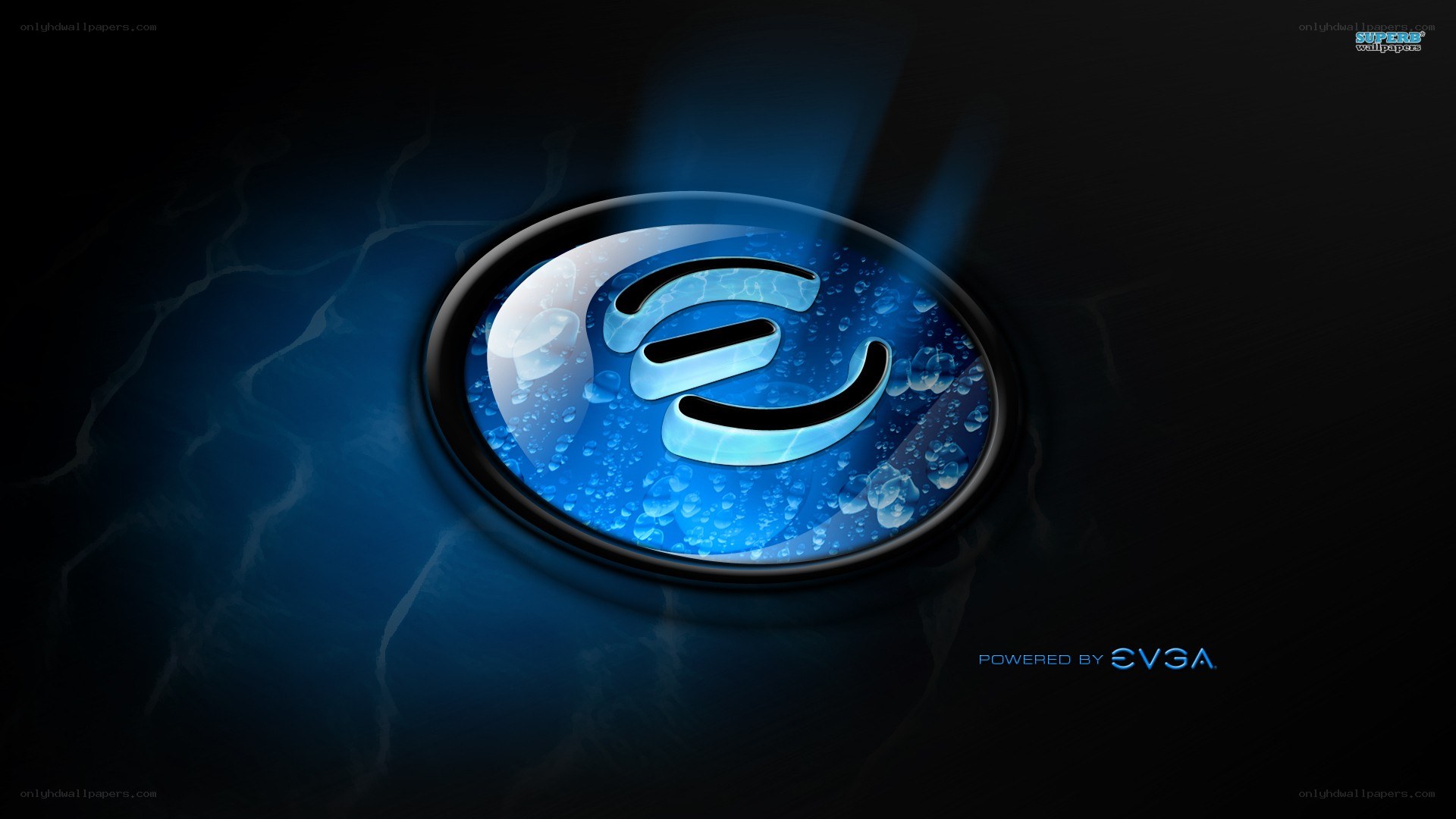 EVGA logo with blue water effect