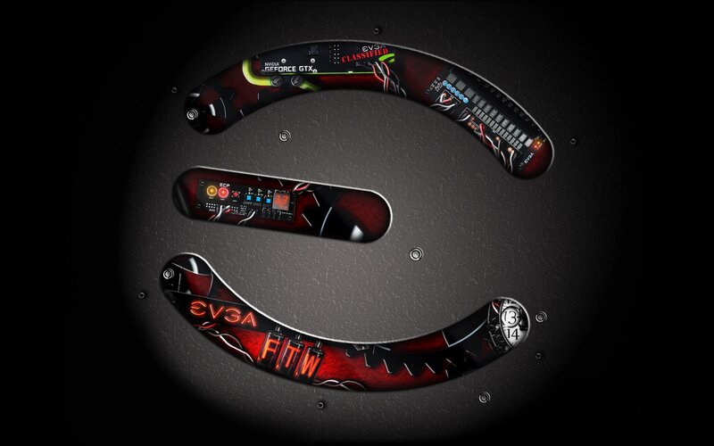 EVGA logo with circuitry