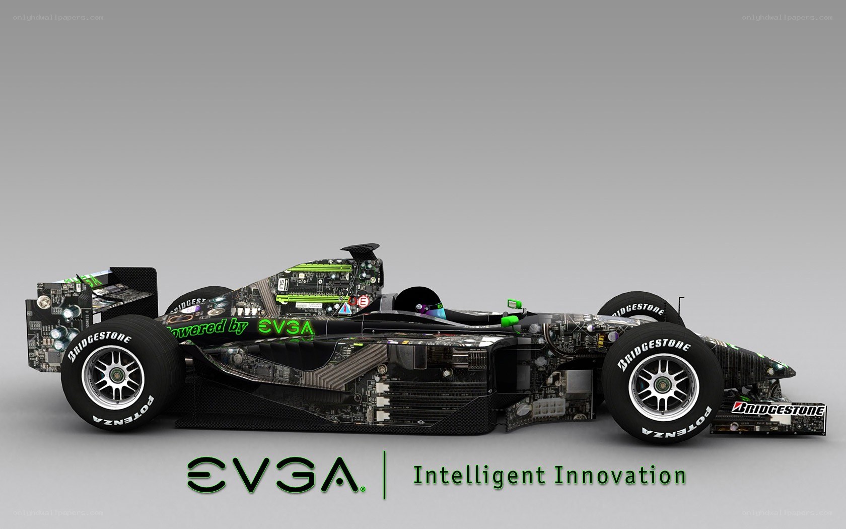 EVGA-themed race car