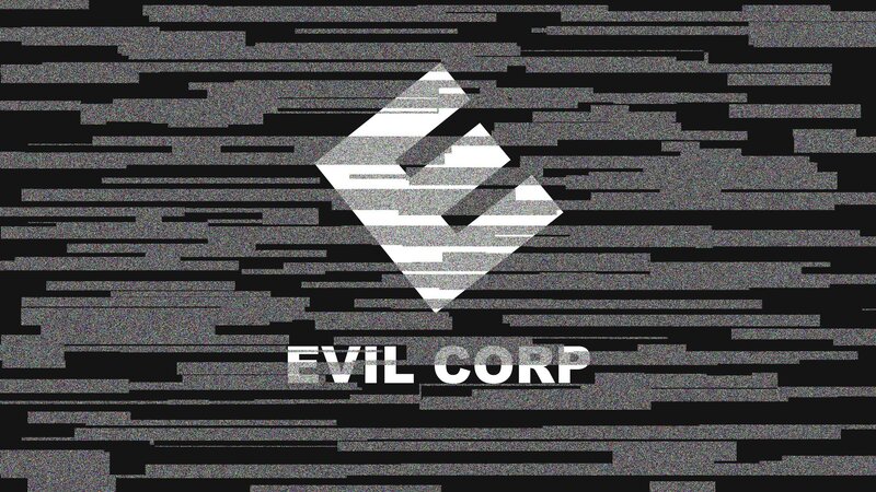 Evil Corp Logo — Black, Glitchy