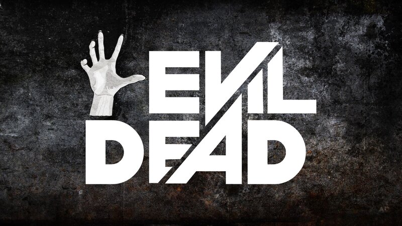 Evil Dead logo with zombie hand