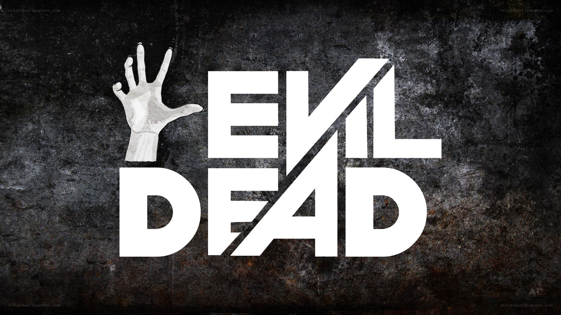 Evil Dead logo with zombie hand