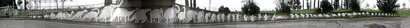 evolution mural on wall