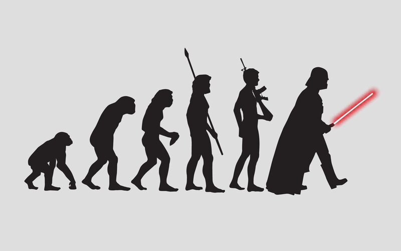 Evolution of a Warrior — Black, Humorous