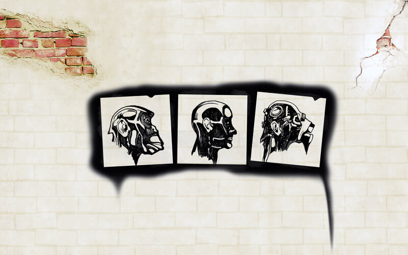 evolution of heads on a wall