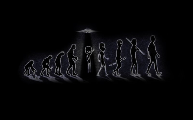 Evolution of Humans — Black, Dramatic