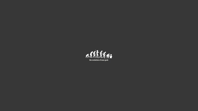 Evolution of Man Geek — Gray, Humorous