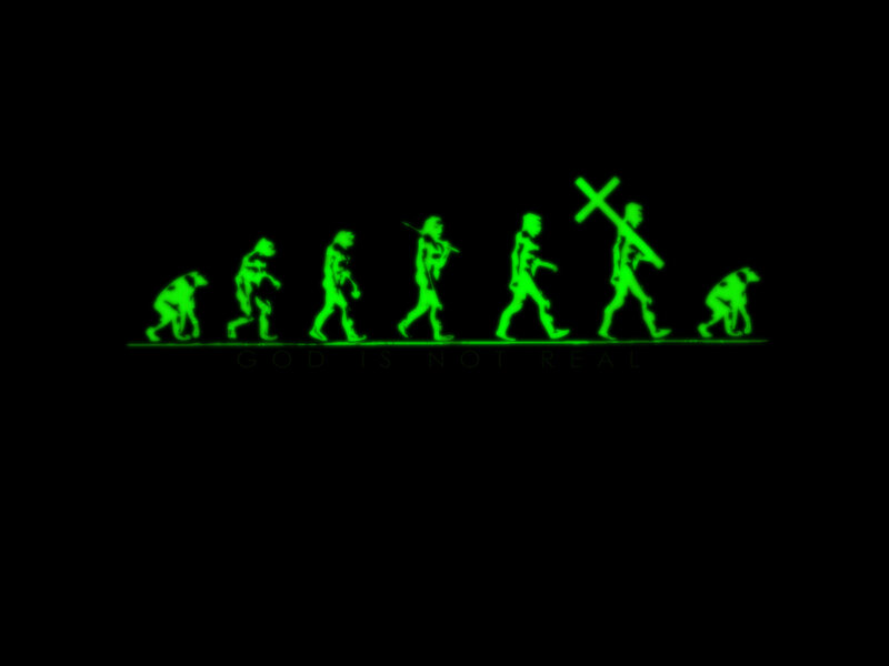 evolution of man with cross