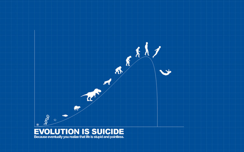 Evolution Sequence — Blue, Dark Humor