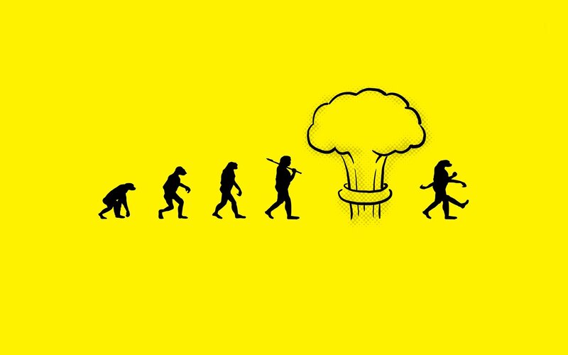 Evolution Sequence — Yellow, Satirical
