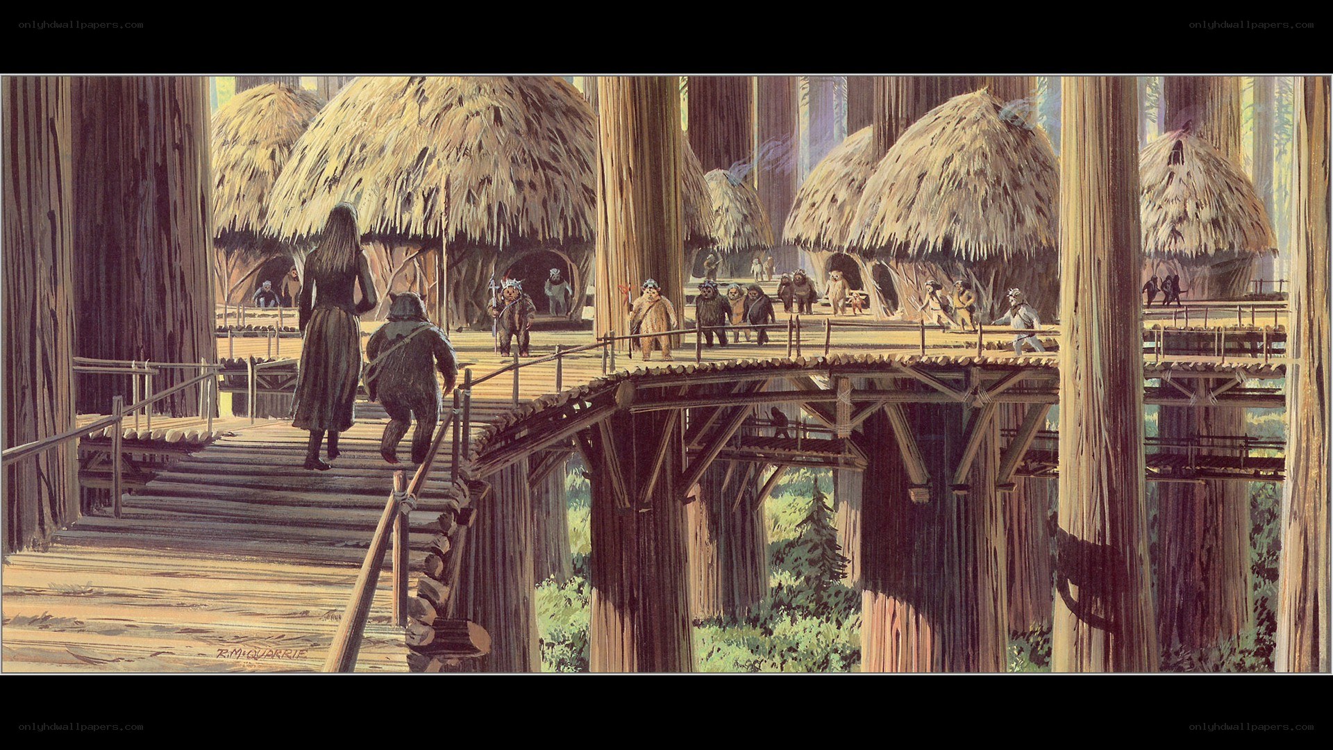 Ewok village in the forest