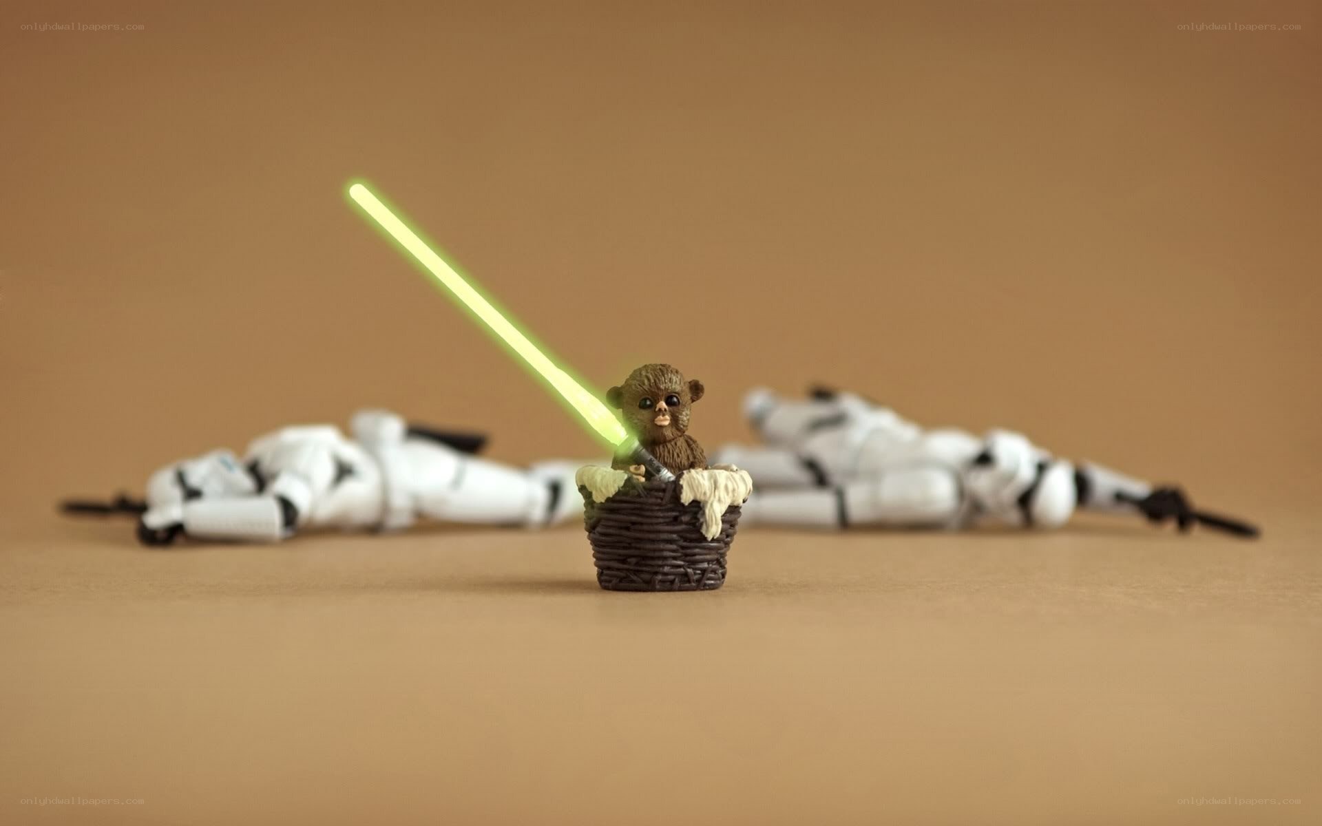 Ewok with lightsaber