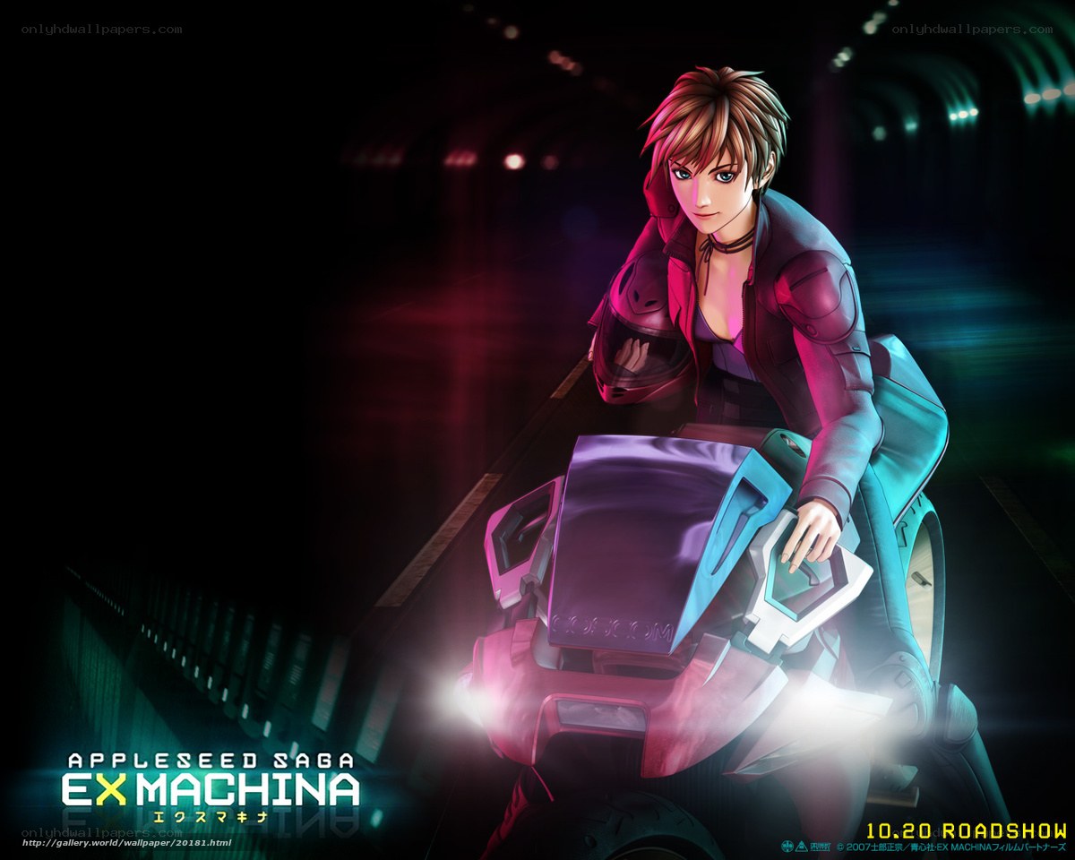 Ex Machina character on motorcycle