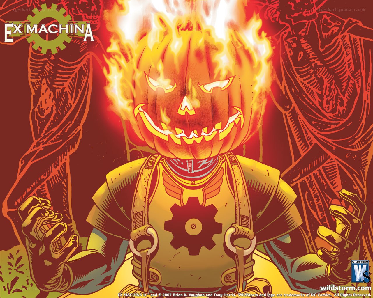 Ex Machina character with pumpkin head