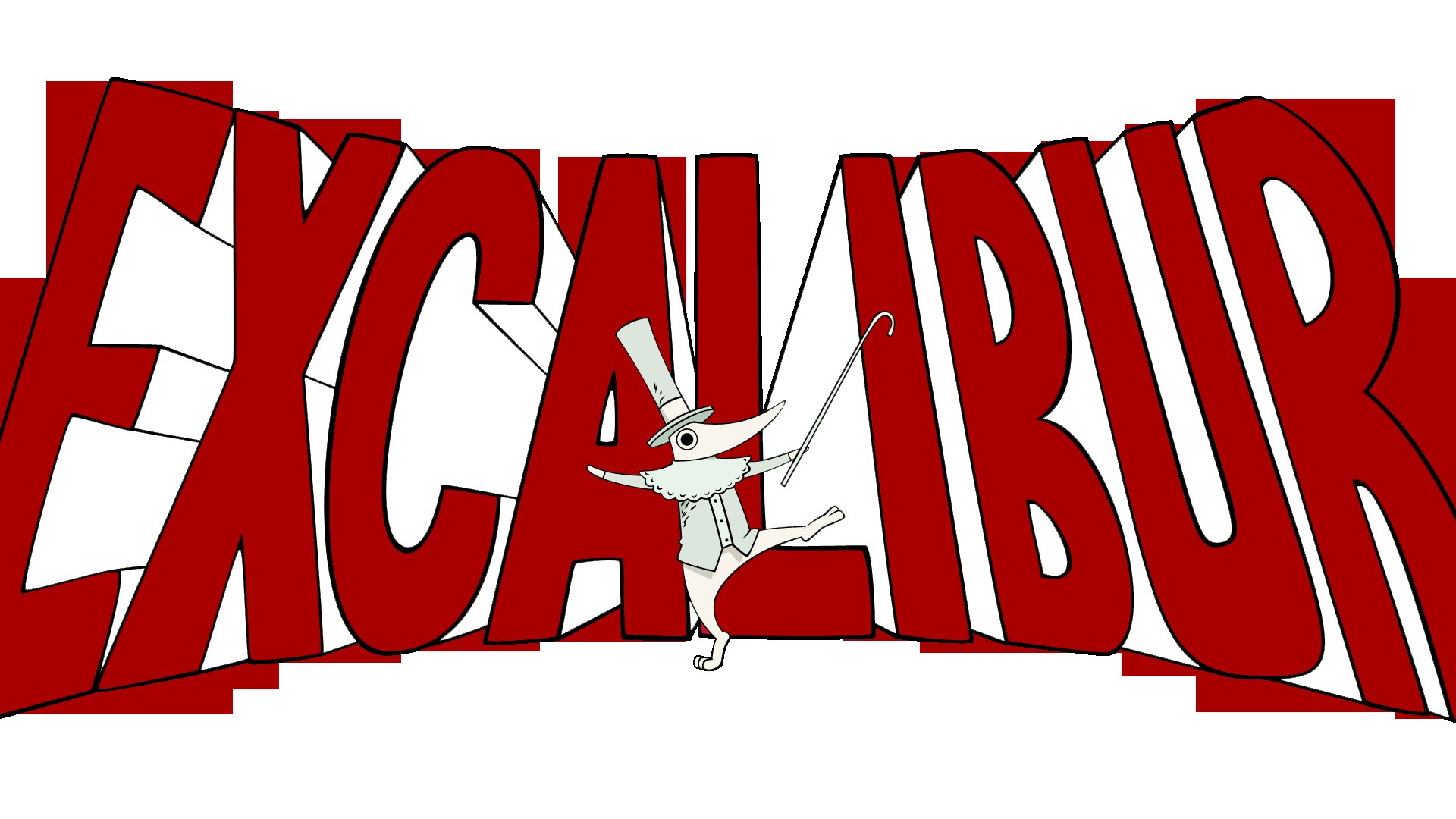Excalibur logo with character
