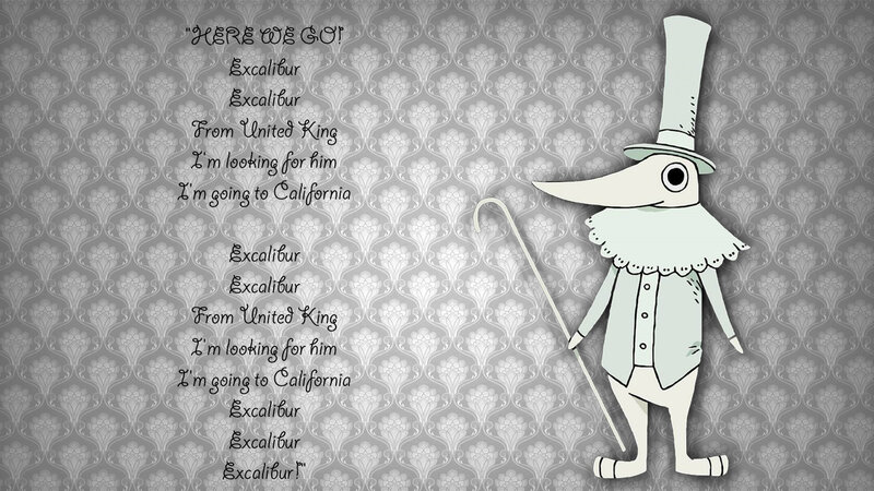 Excalibur song lyrics with character