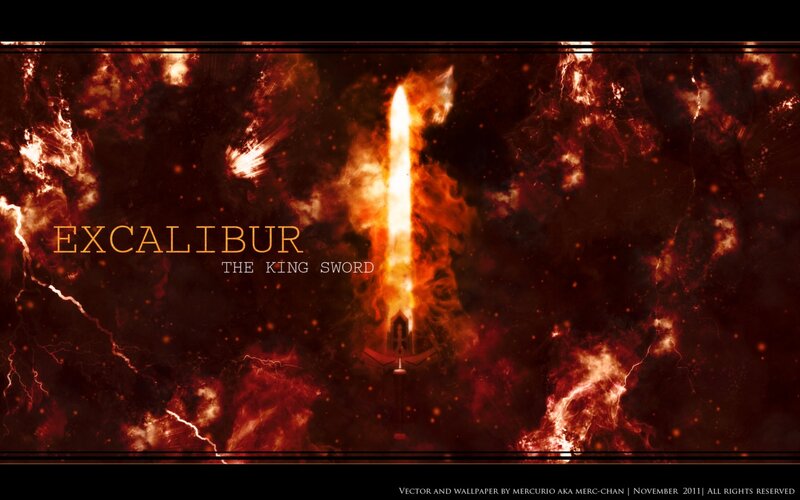 Excalibur Sword in Flames