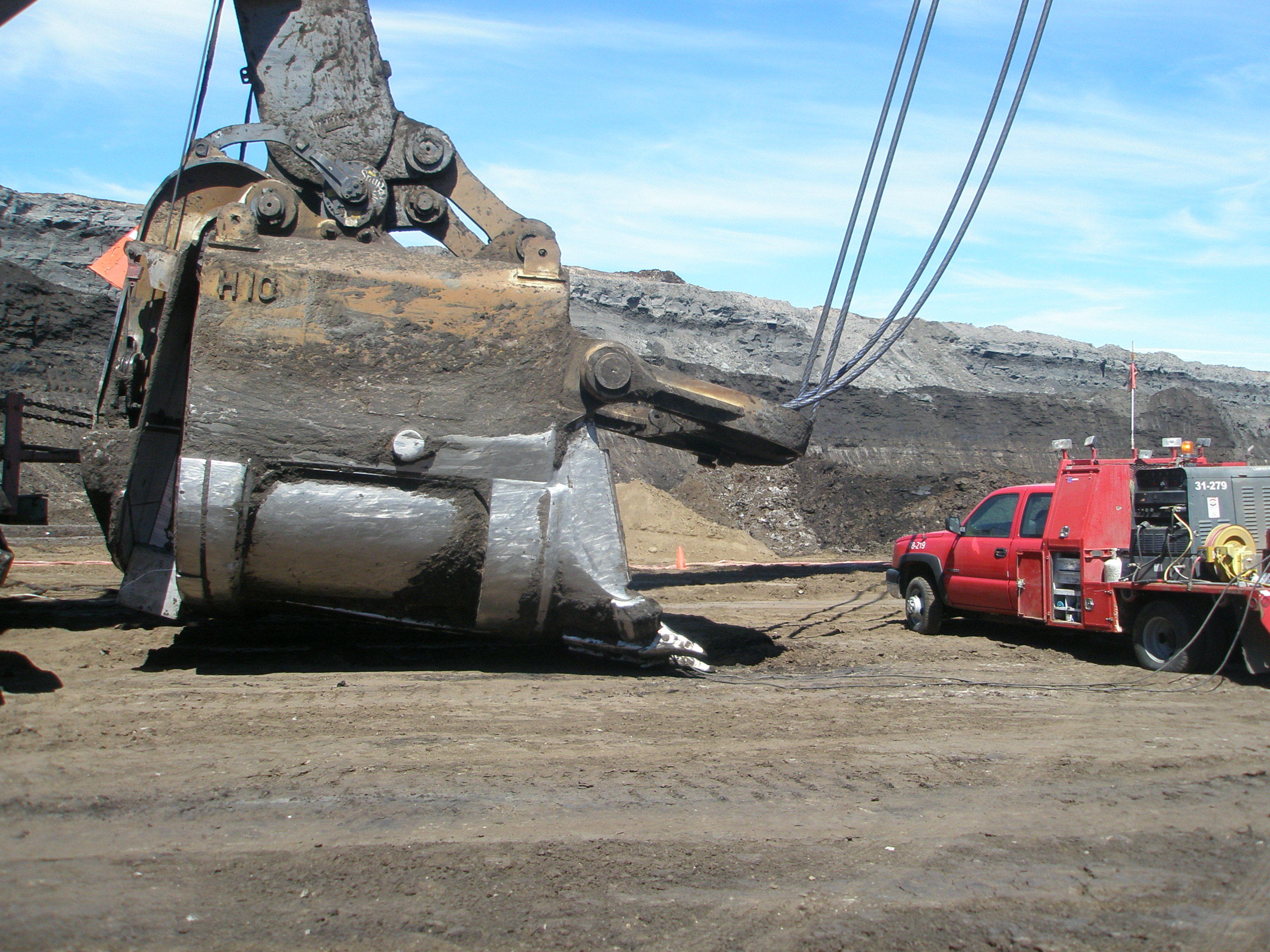 Excavator at a mining site