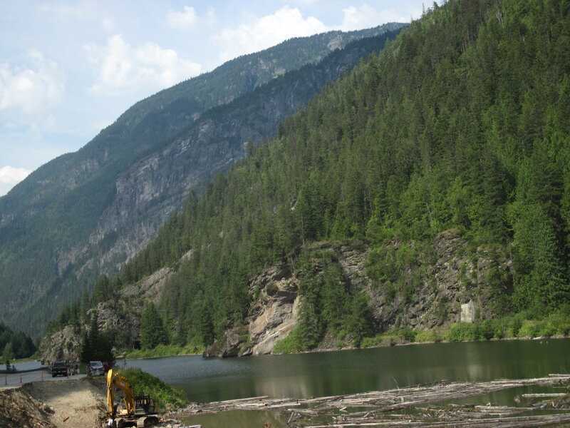 Excavator by Lake