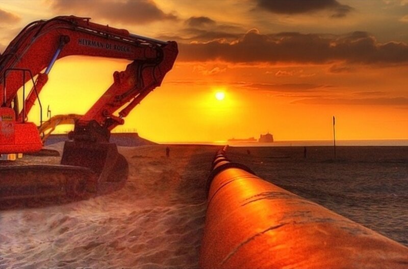 Excavator on Beach