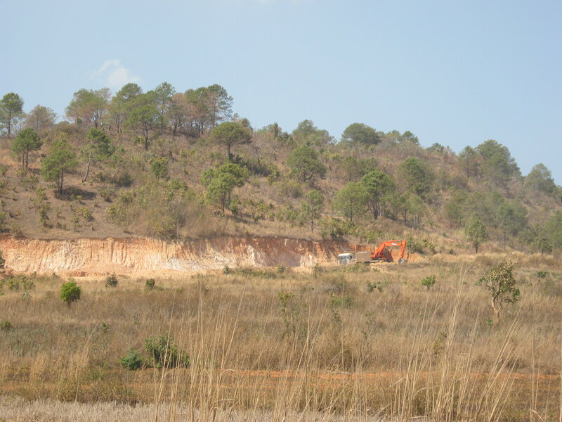 Excavator on Hillside