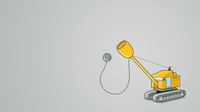 Excavator with stethoscope