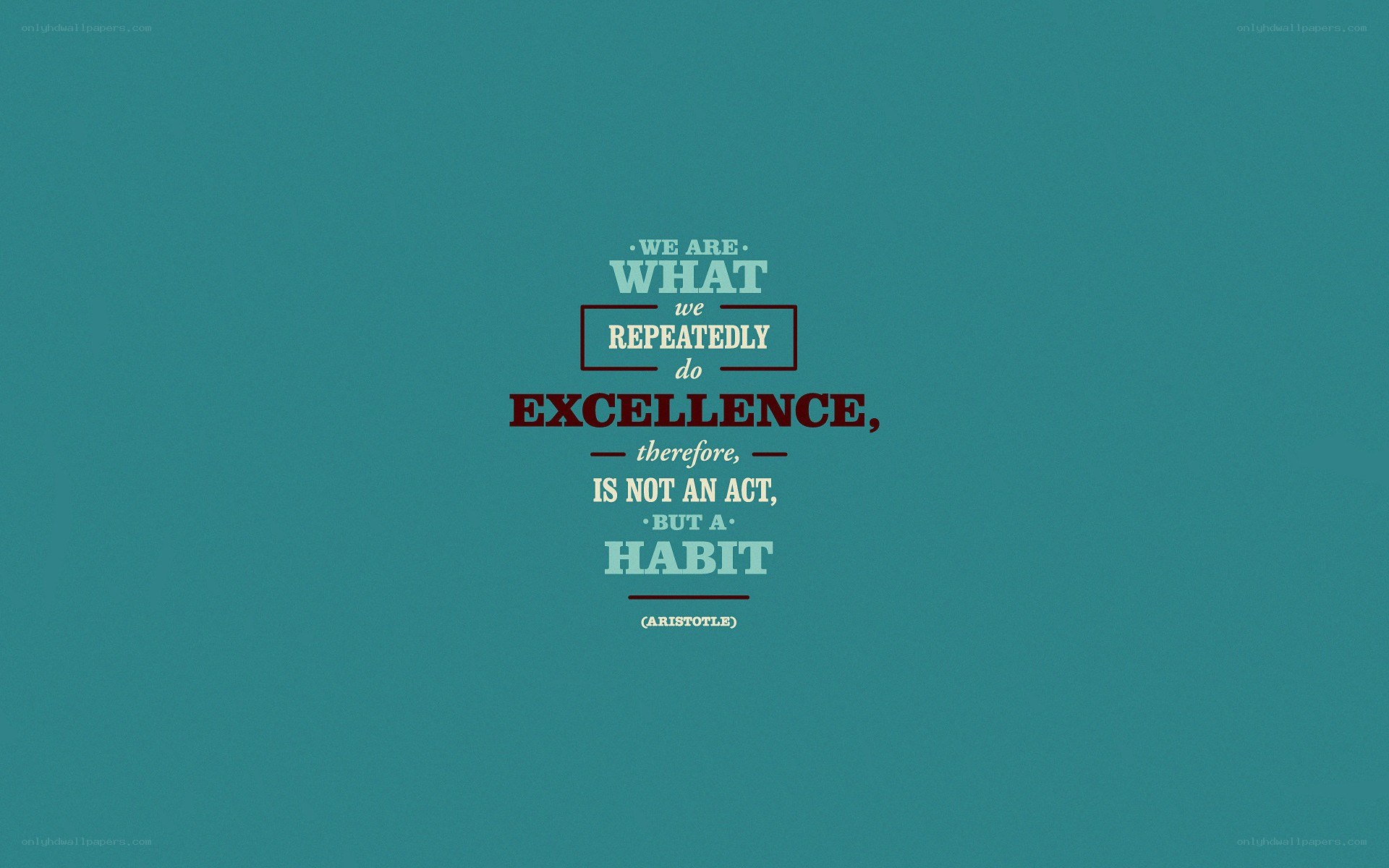 excellence is a habit