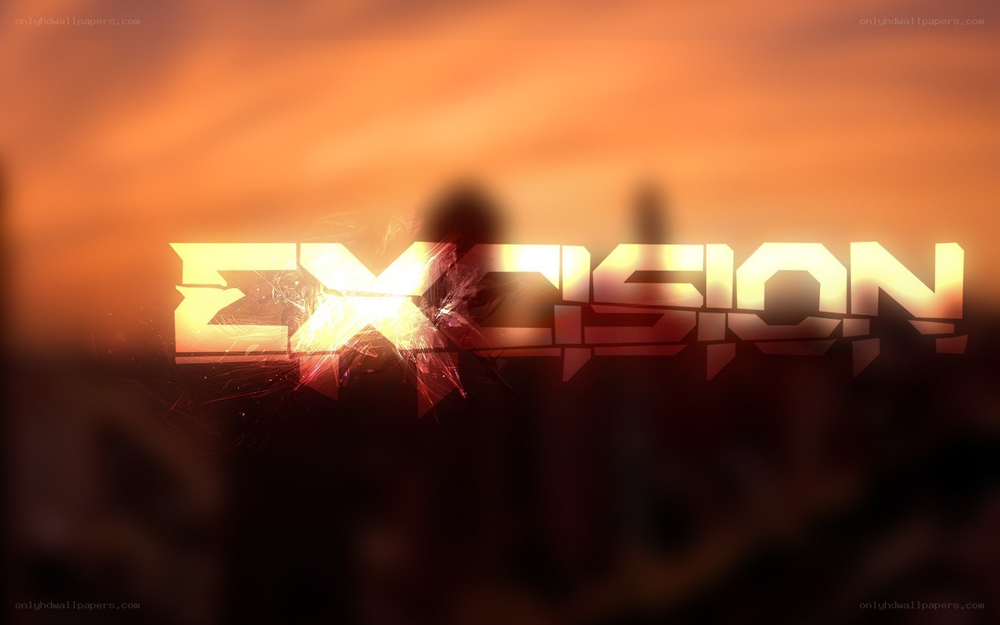Excision logo with fiery background