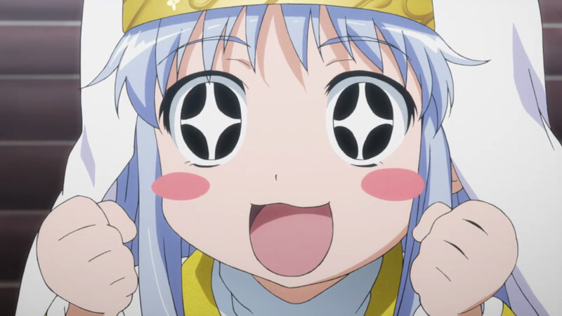 excited anime girl character