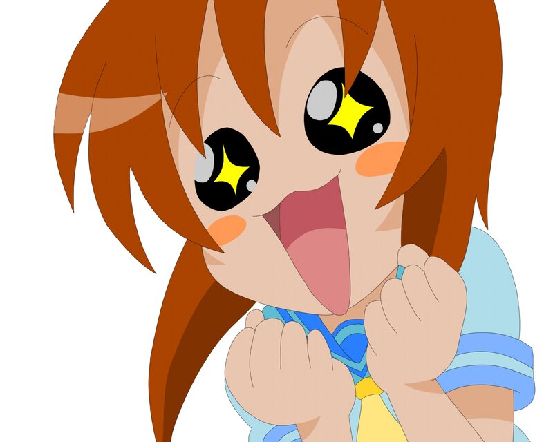 excited anime girl character