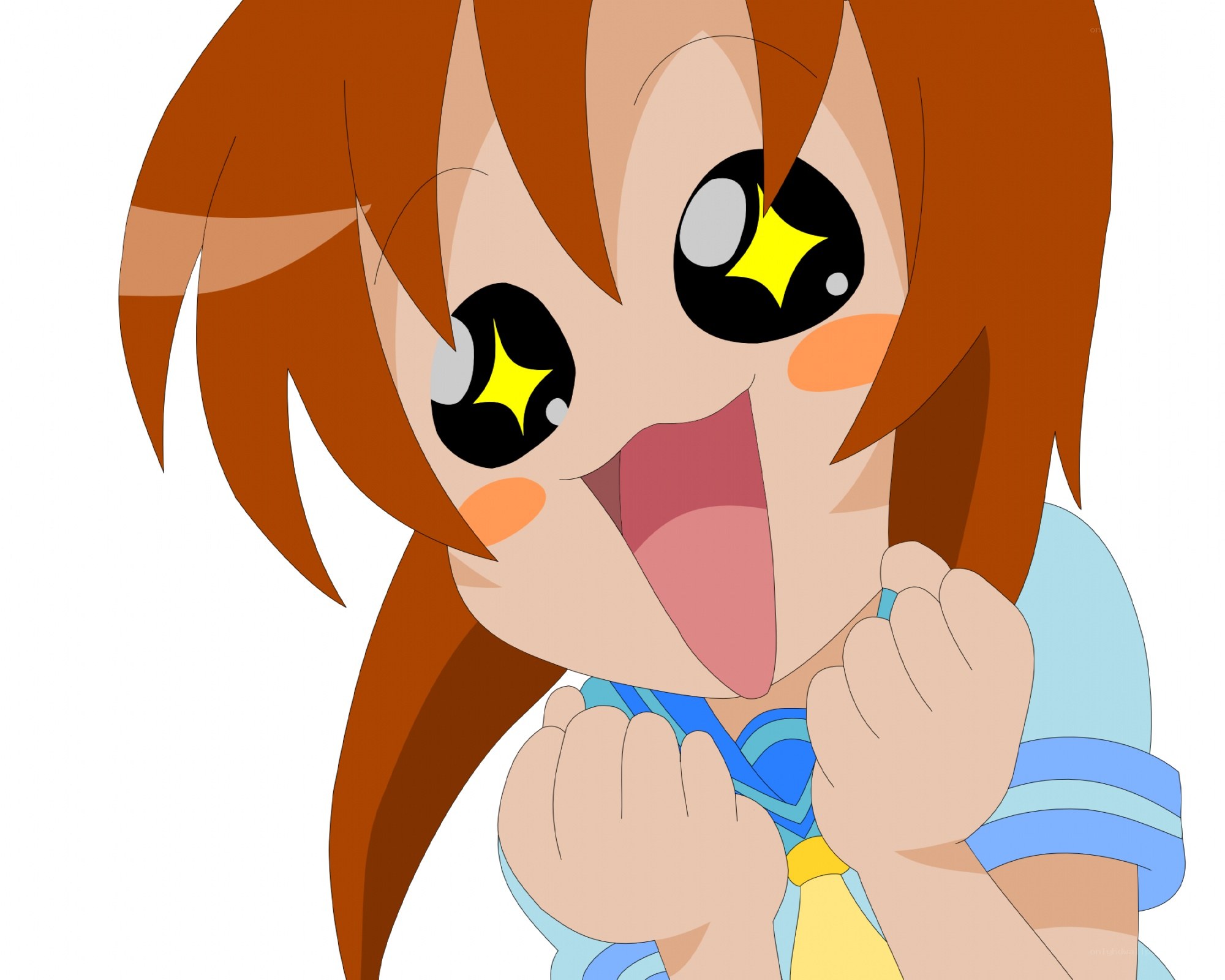 excited anime girl character