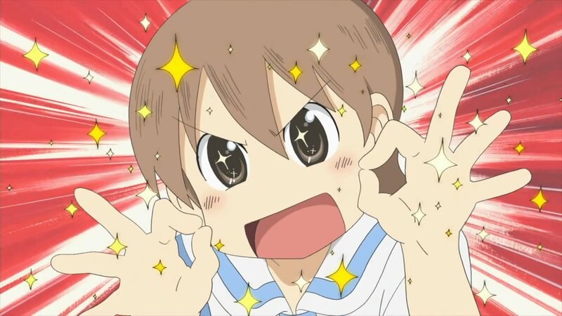 excited anime girl making hand gestures
