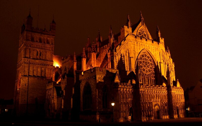 Exeter Cathedral at Night