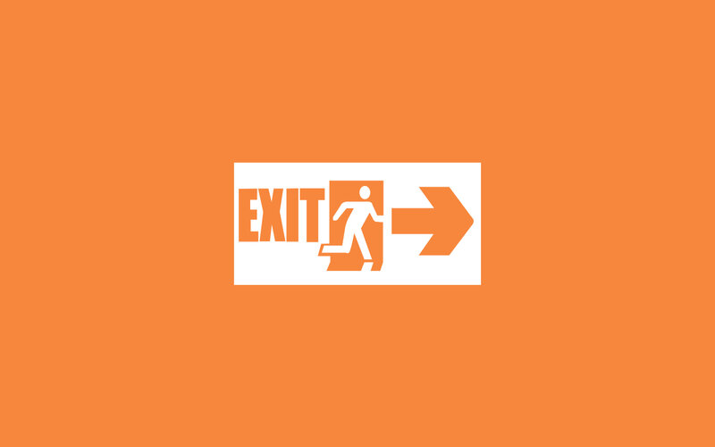 Exit Sign on Orange Background