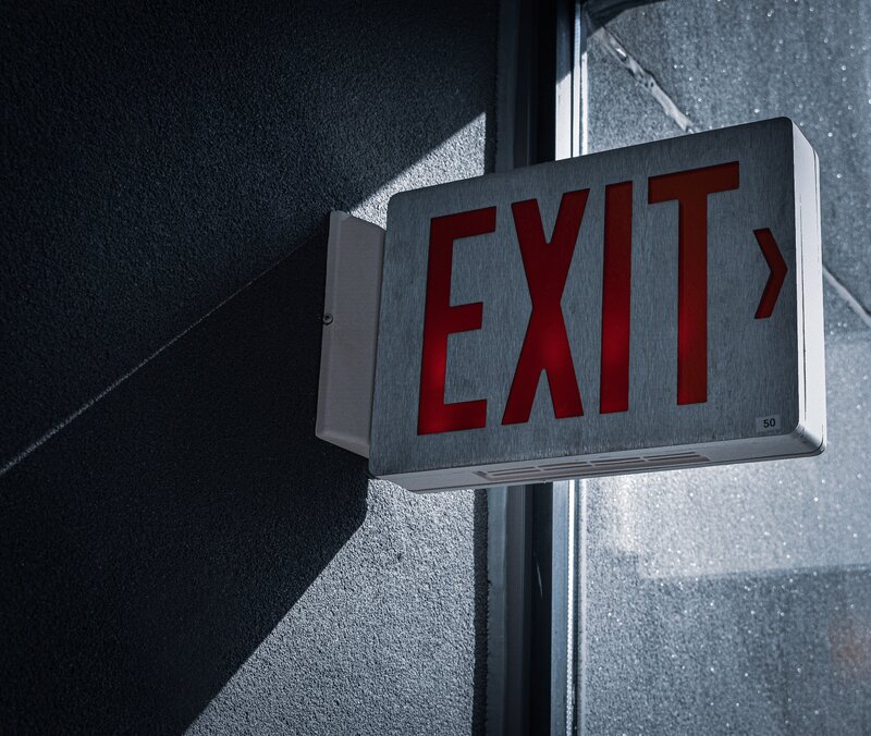 Exit Sign on Wall