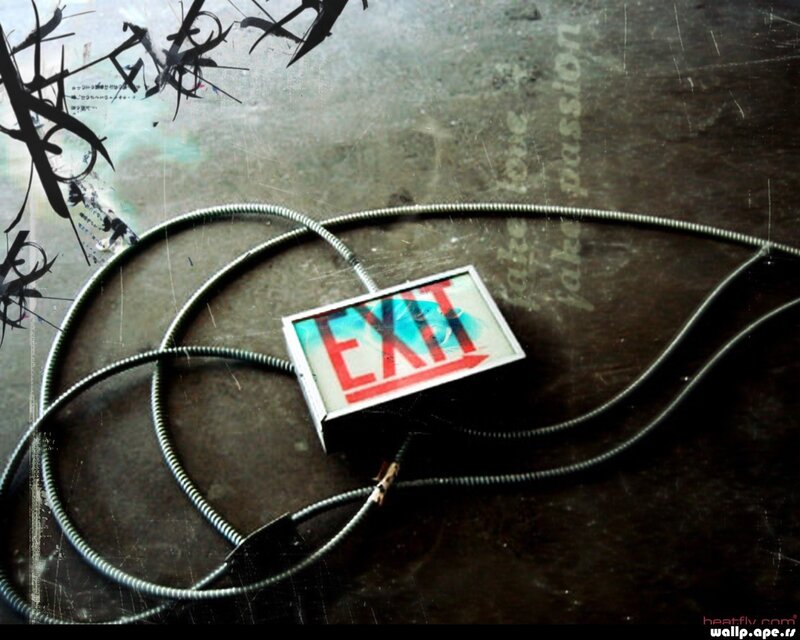 Exit Sign with Cable — Black