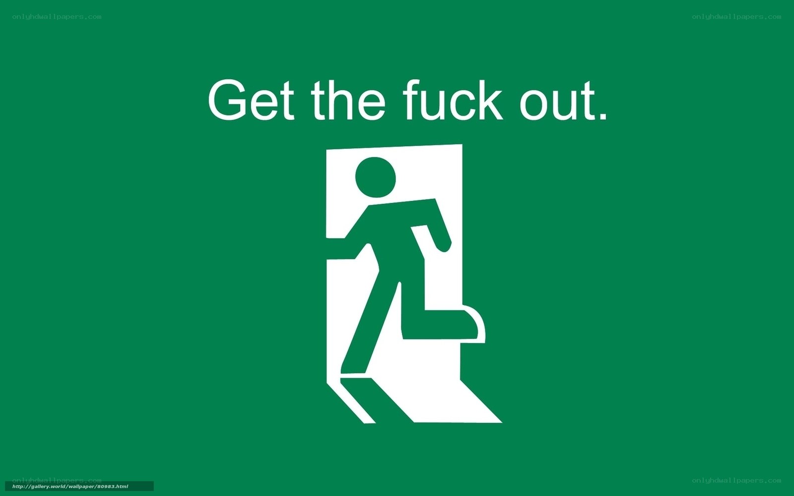 Exit sign with profanity