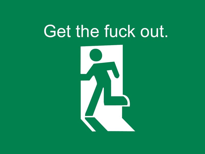 Exit Sign with Text — Green