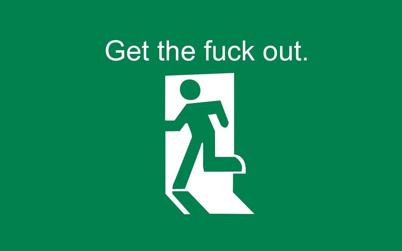 Exit Sign with Text