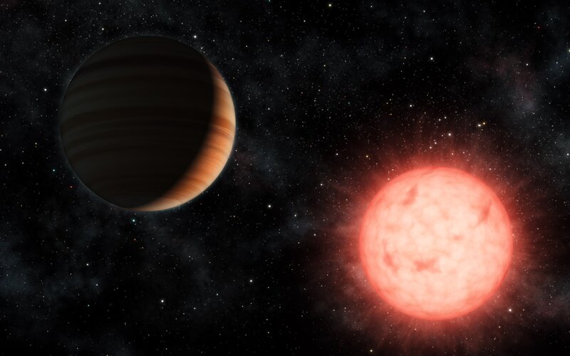 Exoplanet and Red Star — Dramatic