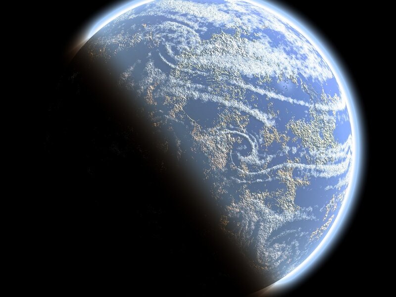 Exoplanet from Space — Blue, Serene