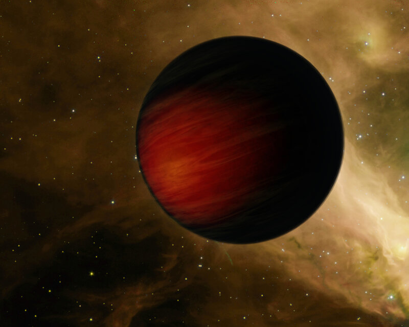 Exoplanet in a nebula
