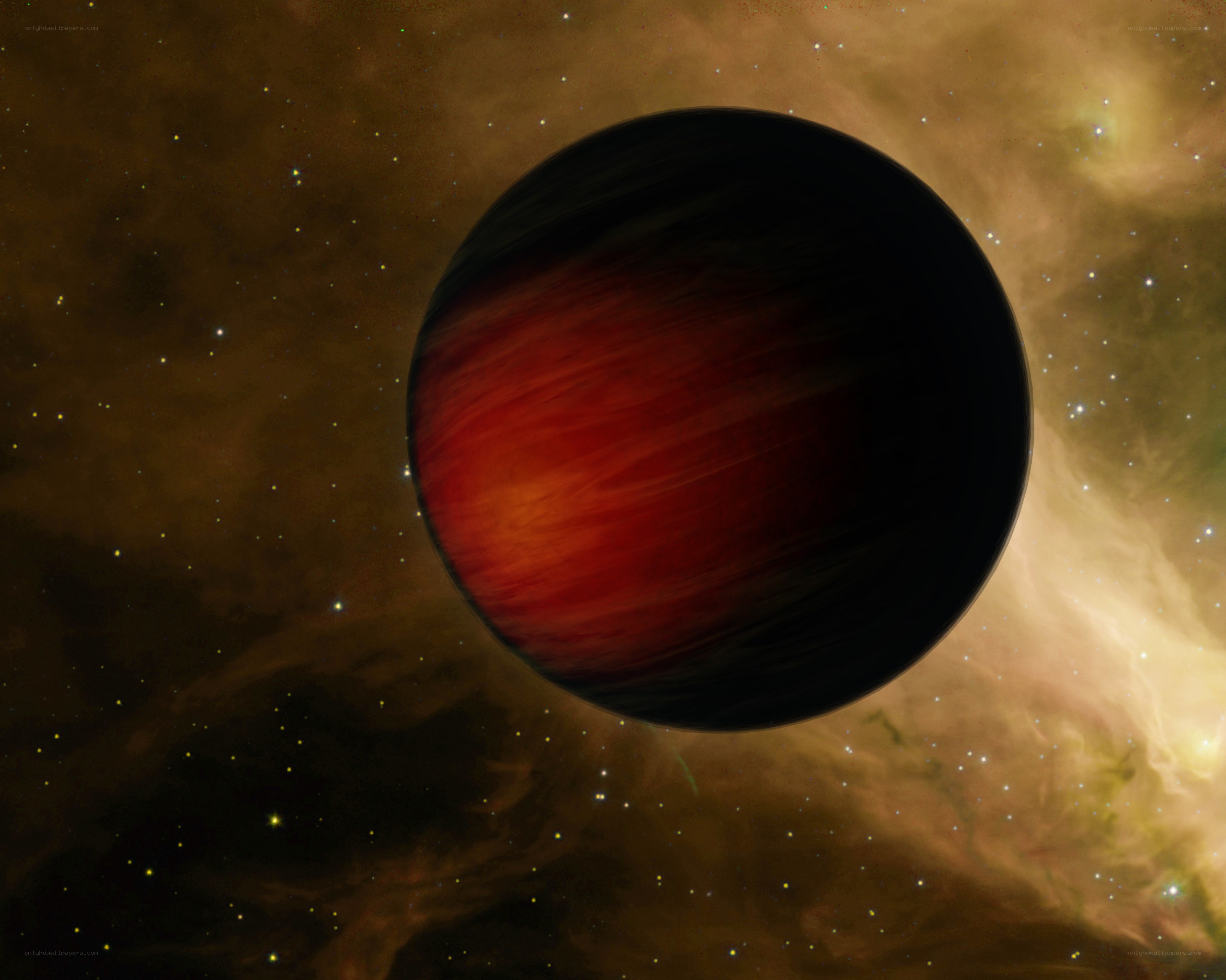 Exoplanet in a nebula