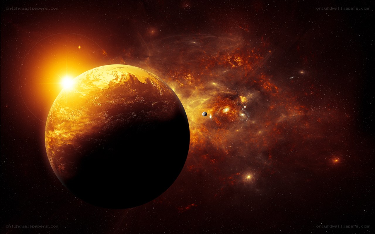 Exoplanet in a nebula